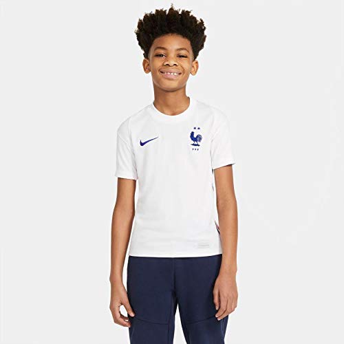 NIKE Federation Francaise de Football Breathe Stadium Maillot Exterieur Camiseta, White/Concord, Talla única Unisex niños