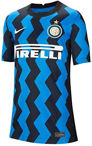 NIKE Inter Y NK BRT Stad JSY SS Hm T-Shirt, Unisex niños, Blue Spark/White Full Sponsor, L