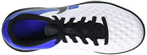 Nike Jr. Legend 8 Club TF, Football Shoe, White/Black-Hyper Royal-Metallic Silver, 37.5 EU