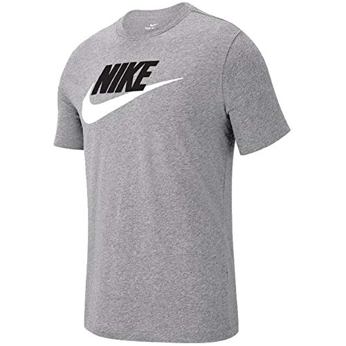 NIKE M NSW tee Icon Futura Camiseta de Manga Corta, Hombre, dk Grey Heather/Black/(White), L