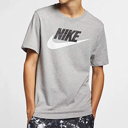 NIKE M NSW tee Icon Futura Camiseta de Manga Corta, Hombre, dk Grey Heather/Black/(White), L