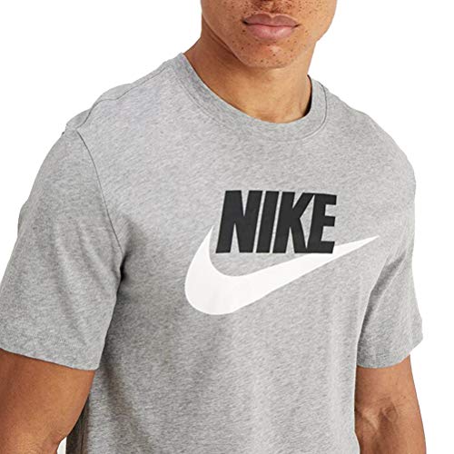 NIKE M NSW tee Icon Futura Camiseta de Manga Corta, Hombre, dk Grey Heather/Black/(White), L