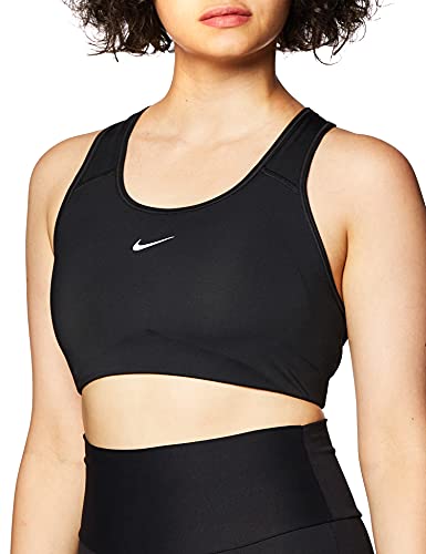 NIKE Med Pad Bra Sujetador de Deporte, Mujer, Black/(White), M