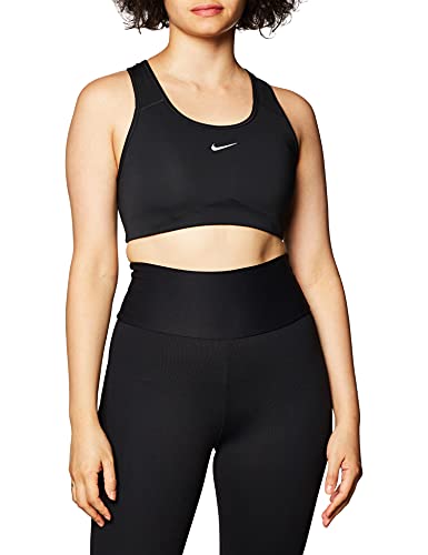 NIKE Med Pad Bra Sujetador de Deporte, Mujer, Black/(White), M