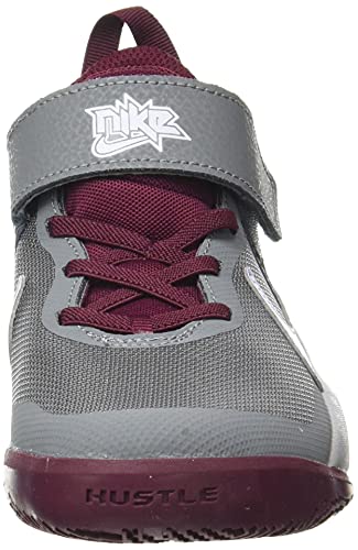 Nike Team Hustle D 10, Basketball Shoe, Smoke Grey/Pure Violet-Dark Beetroot, 40 EU