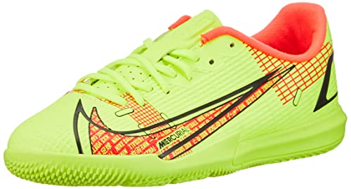 Nike Vapor 14 Academy IC, Zapatos de fútbol (IN), Volt/Bright Crimson, 37.5 EU