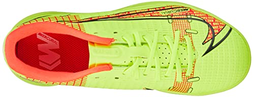 Nike Vapor 14 Academy IC, Zapatos de fútbol (IN), Volt/Bright Crimson, 37.5 EU