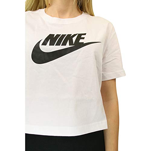 NIKE W NSW tee Essntl CRP ICN Ftra Camiseta, Mujer, Blanco (White/Black), M