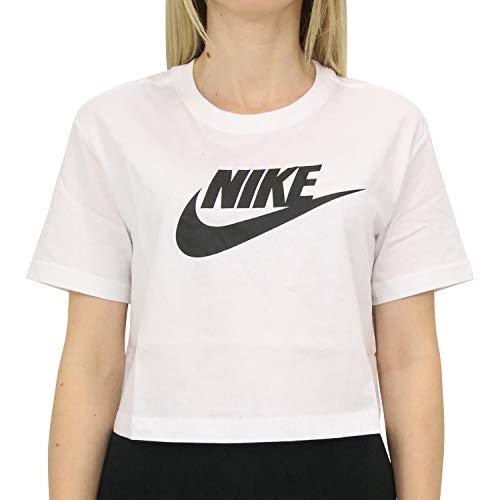 NIKE W NSW tee Essntl CRP ICN Ftra Camiseta, Mujer, Blanco (White/Black), M