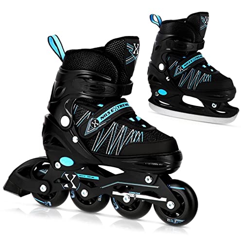 Nils Extreme SMJ Sport - Patines en línea para niños 2 en 1 (ajustables, ABEC9 NH11912), color azul