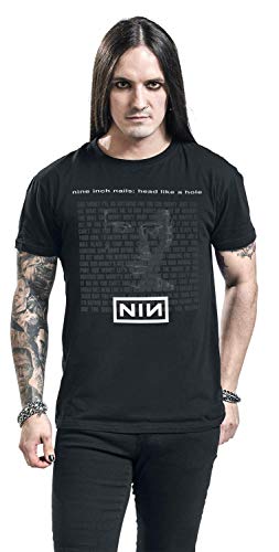 Nine Inch Nails Head Like A Hole Hombre Camiseta Negro XL, 100% algodón, Regular