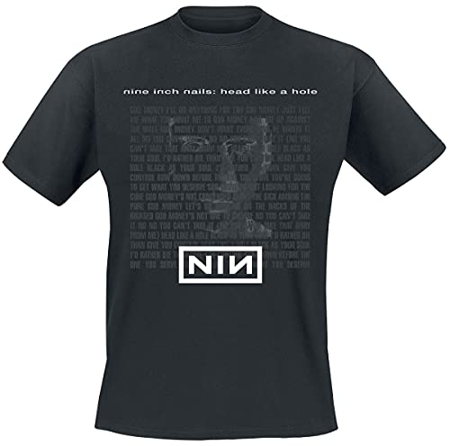 Nine Inch Nails Head Like A Hole Hombre Camiseta Negro XL, 100% algodón, Regular