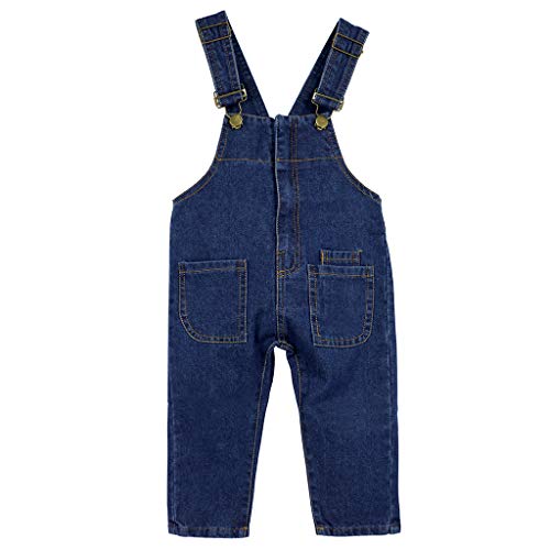 Niños Bebé Pantalones de Peto Vaqueros Overalls Pantalón Largo Ajustable 4-5 Años