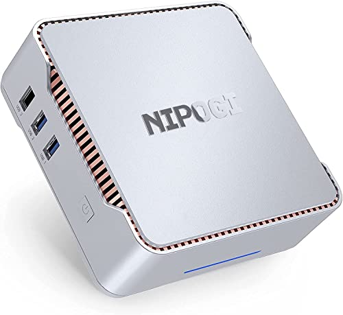 NiPoGi Mini PC,8GB DDR4/128GB ROM Windows 10 Pro Celeron J4125 Mini Ordenador[Soporte de Pantalla triple/4K HD/Gigabit Ethernet/Dual Band Wi-Fi/BT 4.2/Montaje VESA]