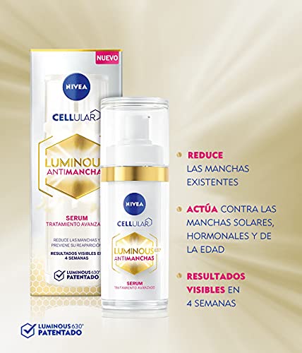 NIVEA Cellular LUMINOUS 630 Pack Antimanchas Tratamiento Avanzado, set de regalo con sérum facial (1 x 30 ml) y crema de día (1 x 40 ml) para una piel uniforme y luminosa