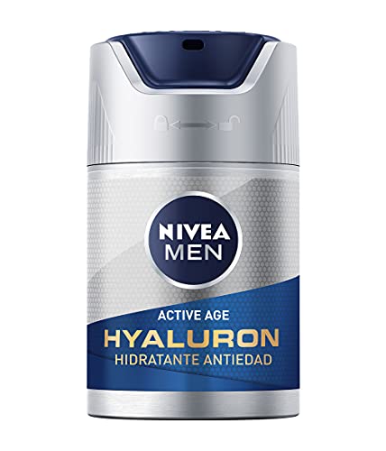 NIVEA MEN Hyaluron Crema Hidratante Antiedad FP15 (1 x 50 ml), cuidado facial avanzado para hombre, hidratante antiedad para reafirmar la piel madura