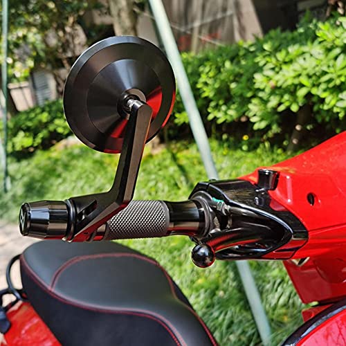 NMGD retrovisores Moto 22mm 7/8 '' Universal Motorcycle Bar Fin Fin Spreams Redondo Motocicleta Retrovisor Vista De Espejos para Trium-pH para Bonnevi-Lle