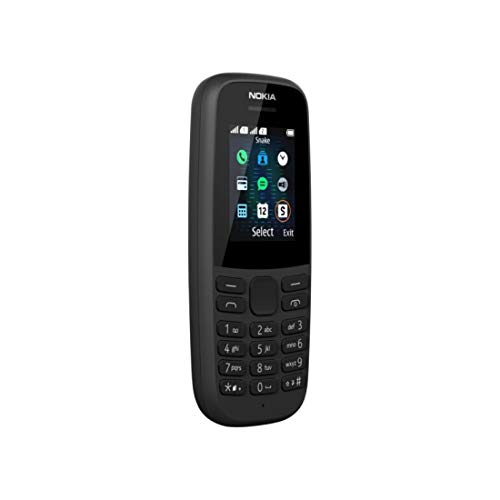 Nokia 105 - Teléfono móvil de 1,77" (4 MB RAM, 4 MB ROM, Batería 800 mAh, Dual Sim), Negro [Versión ES/PT]