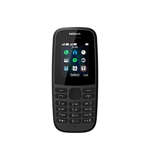 Nokia 105 - Teléfono móvil de 1,77" (4 MB RAM, 4 MB ROM, Batería 800 mAh, Dual Sim), Negro [Versión ES/PT]