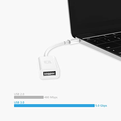 nonda Adaptador USB C a USB 3.0, USB Tipo-C a USB, Adaptador Thunderbolt 3 a USB hembra para MacBook Pro 2020/19/18, MacBook Air 20/19/18, iPad Pro 2020 y más dispositivos tipo C