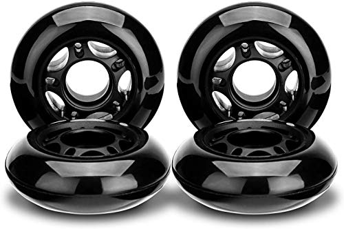 NONMON 4 Piezas Ruedas de Patines en Línea 80mm 85A, Inline Skates PU Ruedas de Repuesto Wheel Hombre Mujer, Partes para Patinaje Skate Recreativo Interiores Exteriores, Negro