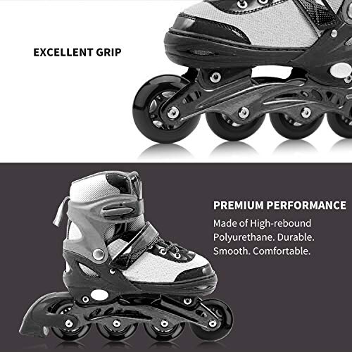 NONMON 4 Piezas Ruedas de Patines en Línea 80mm 85A, Inline Skates PU Ruedas de Repuesto Wheel Hombre Mujer, Partes para Patinaje Skate Recreativo Interiores Exteriores, Negro