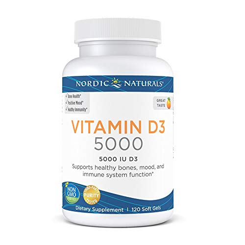 Nordic Naturals Vitamina D3 5000, 5000 Ui Naranja - 120 Cápsulas Blandas 120 Unidades 70 g