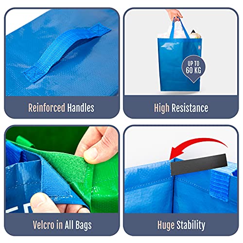 NORGGO Pack de 3 Bolsas Reciclaje Basura Colores | Contenedor Reciclaje para Papel, Vidrio y Plástico | Reciclaje Basura 3 cubos. Ideales para Reciclar en tu Hogar.