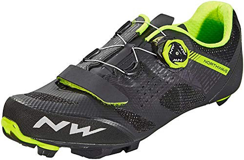 NORTHWAVE Sapatos Btt NW Razer, Zapatillas Unisex Adulto, Negro Amarillo Fluor, 45 EU