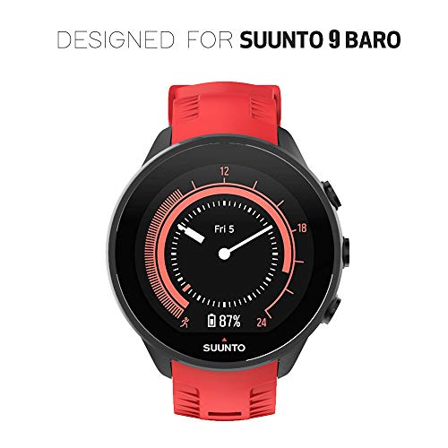 NotoCity Correa para Suunto 9 Baro Pulsera Suunto 7 D5 Spartan 24mm Sport Suave Silicona Bandas Suunto 9 Repuesto Accesorio Rojo