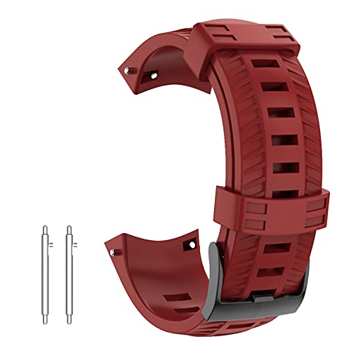 NotoCity Correa para Suunto 9 Baro Pulsera Suunto 7 D5 Spartan 24mm Sport Suave Silicona Bandas Suunto 9 Repuesto Accesorio Rojo