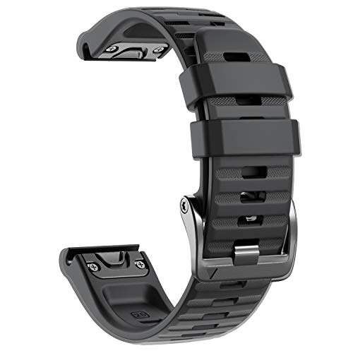 NotoCity Garmin Fenix 6X Correa, Silicona Reemplazo Correa para Garmin Fenix 6X/Fenix 6X Pro/Fenix 3/Fenix 3 HR/Fenix 5X/Fenix 5X Plus, Easy-Fit, no Adapta a Fenix 6,6s (Negro)