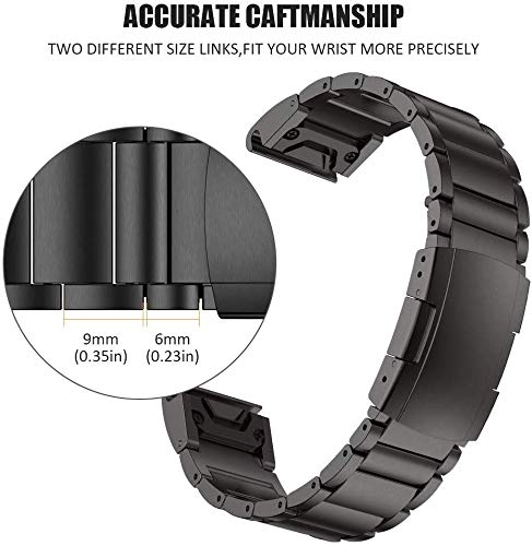 NotoCity Titanium Correa para Garmin Fenix ​​6/6 Pro/Fenix ​​5/5 Plus, 22 mm Quick-Fit Titanium de Aleación Pulsera de Repuesto para Garmin (Fenix 5/6, Model 3)