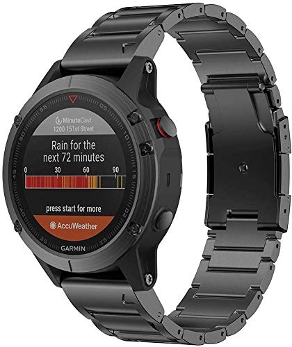 NotoCity Titanium Correa para Garmin Fenix ​​6/6 Pro/Fenix ​​5/5 Plus, 22 mm Quick-Fit Titanium de Aleación Pulsera de Repuesto para Garmin (Fenix 5/6, Model 3)