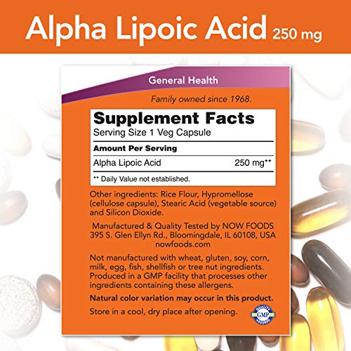 NOW Foods Alpha Lipoic Acid 250mg, 60 Vcaps