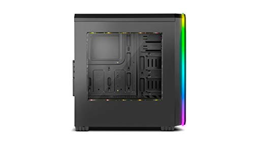 Nox Hummer MC PRO -NXHUMMERMCPROB - Semitorre ARGB ATX-Micro ATX, 2 ventiladores 120mm incluidos, espacio hasta 5 ventiladores, ventana acrílica, controladores de velocidad, USB 3.0, color negro