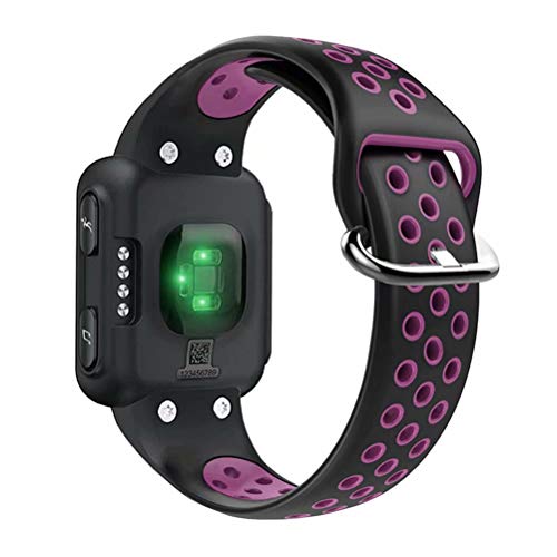 nuosiweilang Compatible Garmin Forerunner 35 Correa,de Reloj de Repuesto de Silicona para Garmin Forerunner 35 Reloj Inteligente para Hombres y Mujeres,Negro Morado