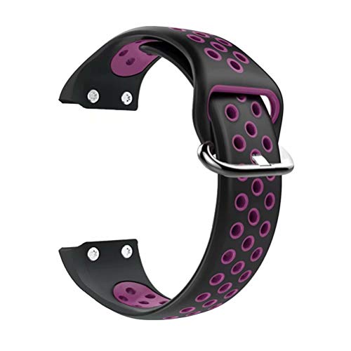 nuosiweilang Compatible Garmin Forerunner 35 Correa,de Reloj de Repuesto de Silicona para Garmin Forerunner 35 Reloj Inteligente para Hombres y Mujeres,Negro Morado