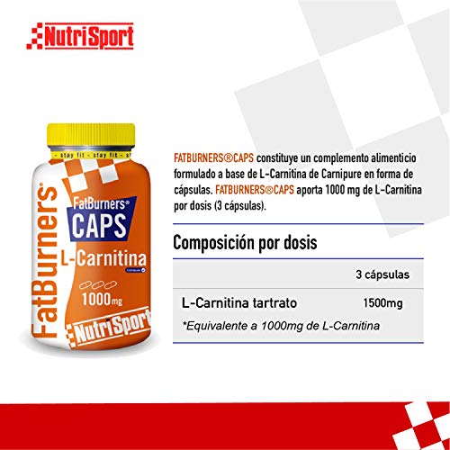 Nutrisport - Fatburner Caps, L-Carnitina, Quemagrasas, 105 cápsulas 1000 g