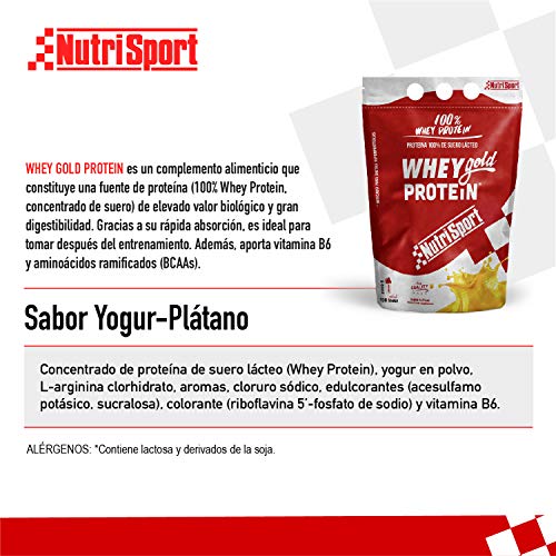 Nutrisport - Whey Gold Protein, Proteínas en Polvo para Batidos, Sabor Yogur Plátano, 2 kg