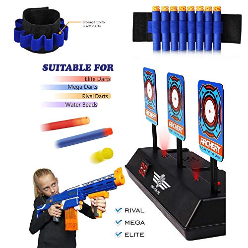 Objetivo Digital electrónico, Chaleco táctico para niños para Balas de Recarga de la Serie nerf Gun n-Strike Elite, Chalecos tácticos, muñequeras, Objetivos para evaluar de Forma más Inteligente