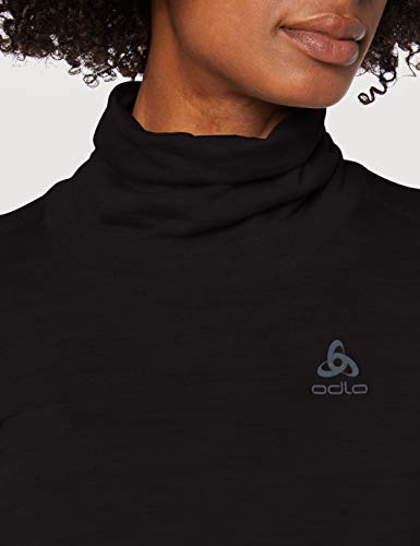 Odlo Camiseta Interior cálida para Mujer con Cuello de Tortuga L/S Natural, 100% Lana Merino