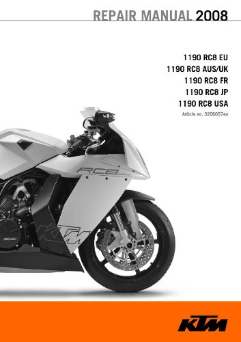 Official 2008 KTM RC8 1190 Repair Manual 3206057 (English Edition)