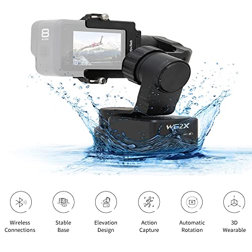 [Oficial]FeiyuTech Wareable WG2X - Gimbal Estabilizador de 3 Ejes para GoPro Hero 8/7/6/5/4 para Cámara de Acción en Motocicleta, Bicicleta, Casco, Coche, Mochila y Hombro