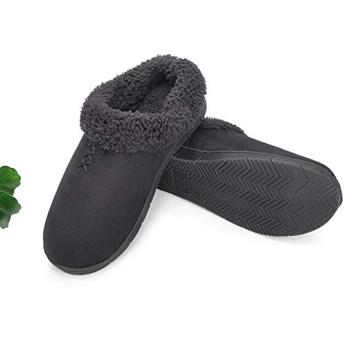 Ofoot Zapatillas Casa Mujer Invierno Cerrada, Pantuflas Fur Mullidas Cálidas con Suela de Goma Antideslizante Interior/Exterior