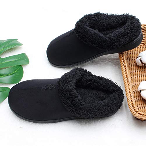 Ofoot Zapatillas Casa Mujer Invierno Cerrada, Pantuflas Fur Mullidas Cálidas con Suela de Goma Antideslizante Interior/Exterior