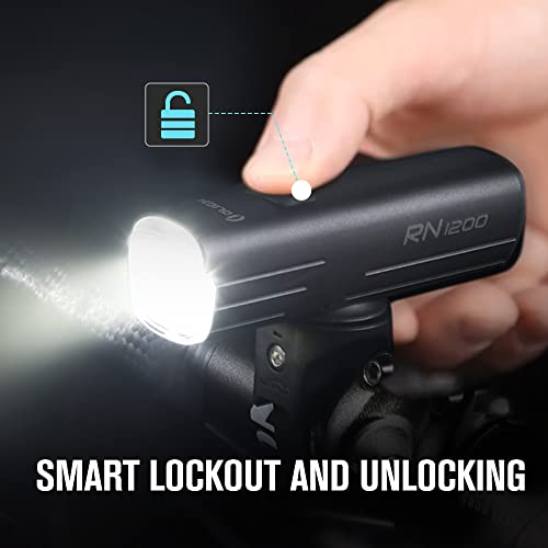 OLIGHT RN 1200 LED Faro de bicicleta Recargable USB, Anti-deslumbramiento Super Brillante 1200 Lúmenes 146Metros, Luz bicicleta delantera con Batería 4000mAh, 5 Modos, Resistente al agua IPX7