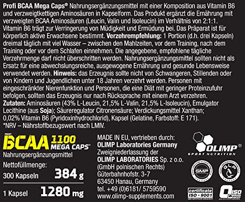 Olimp Sport Nutrition BCAA Mega Cápsulas - 300 unidades