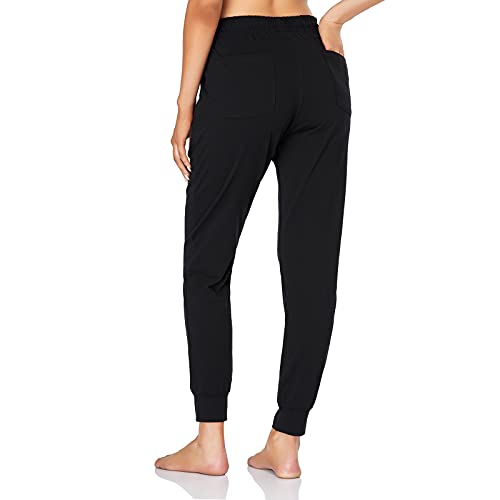 Ollrynns Pantalones Chándal Mujer Algodón Largos Jogging Pantalón Deportivos con Bolsillos para Yoga Fitness Jogger Correr Casual N061,Negro,XXL