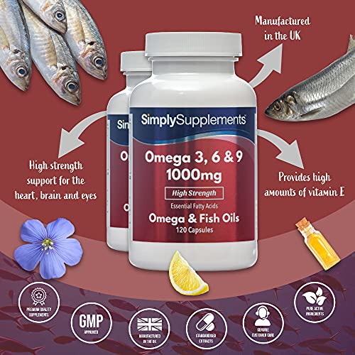 Omega 3-6-9 1000 mg - ¡Bote para 8 meses! - 240 Cápsulas - SimplySupplements